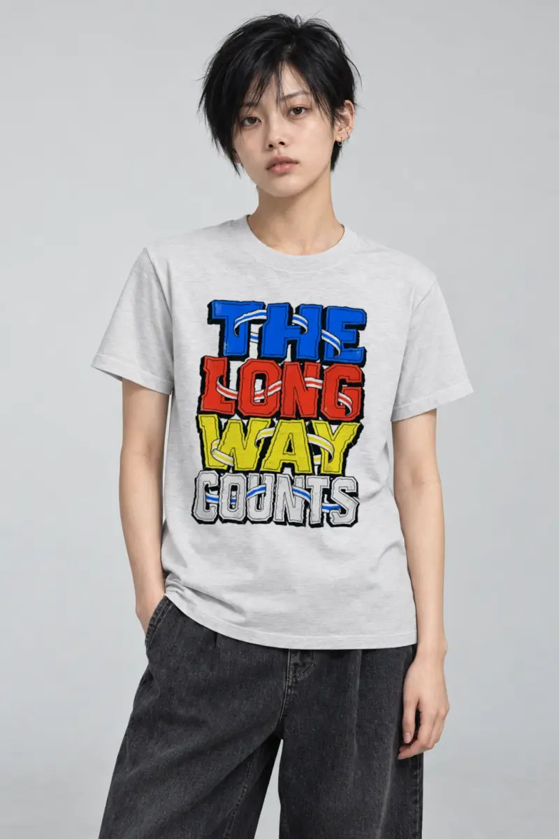 "The Long Way Counts" Heavyweight Unisex Crewneck T-shirt | Gildan 5000