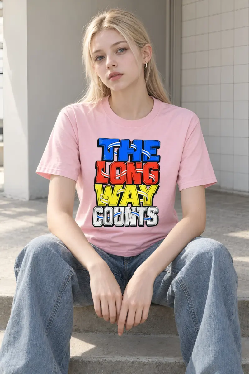 "The Long Way Counts" Heavyweight Unisex Crewneck T-shirt