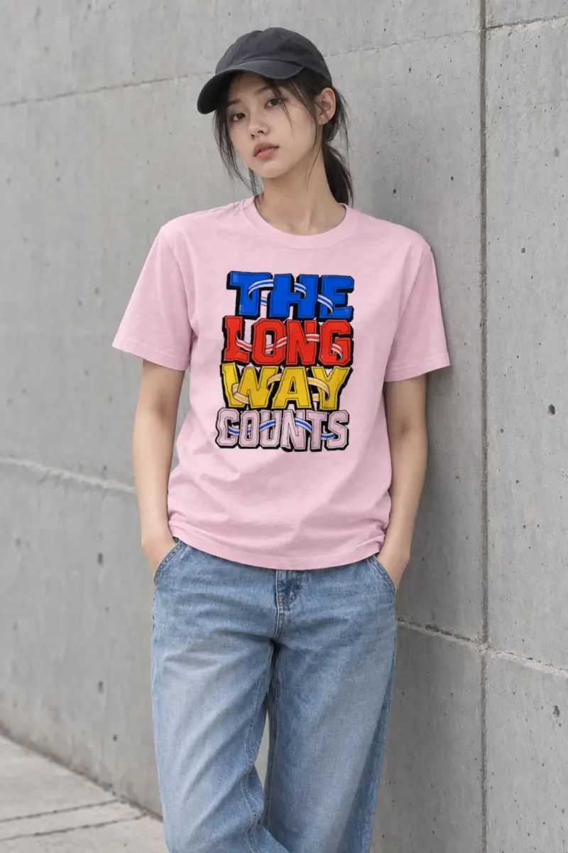 "The Long Way Counts" Heavyweight Unisex Crewneck T-shirt