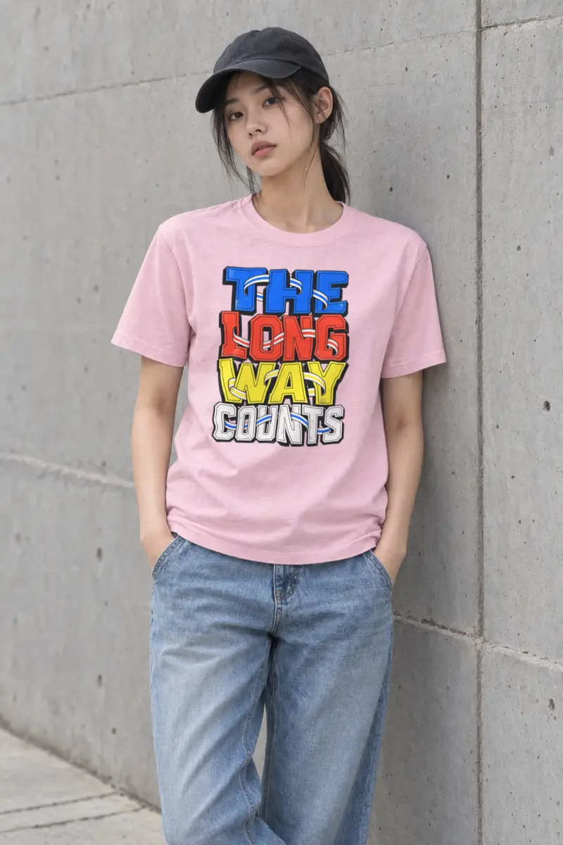 "The Long Way Counts" Heavyweight Unisex Crewneck T-shirt