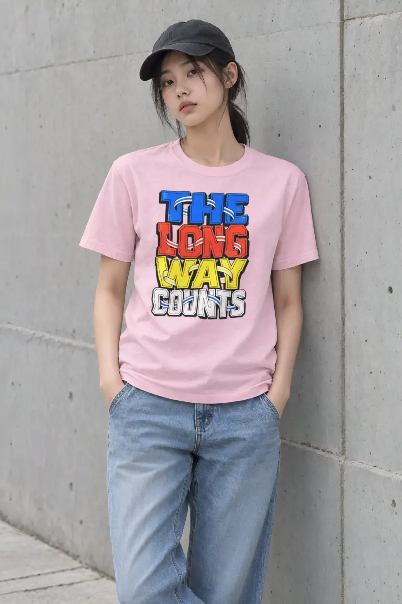 "The Long Way Counts" Heavyweight Unisex Crewneck T-shirt