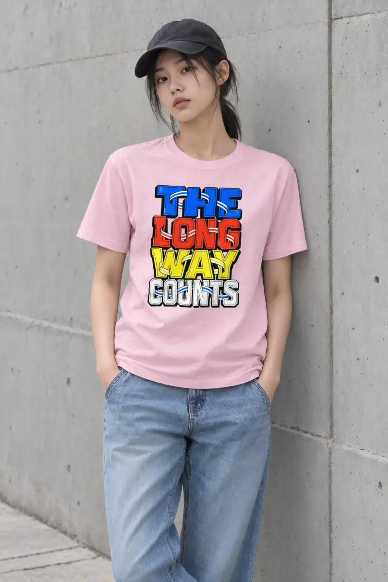 "The Long Way Counts" Heavyweight Unisex Crewneck T-shirt