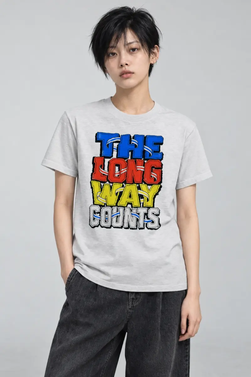 "The Long Way Counts" Heavyweight Unisex Crewneck T-shirt