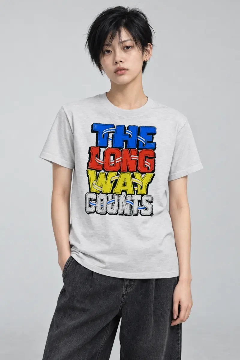 "The Long Way Counts" Heavyweight Unisex Crewneck T-shirt