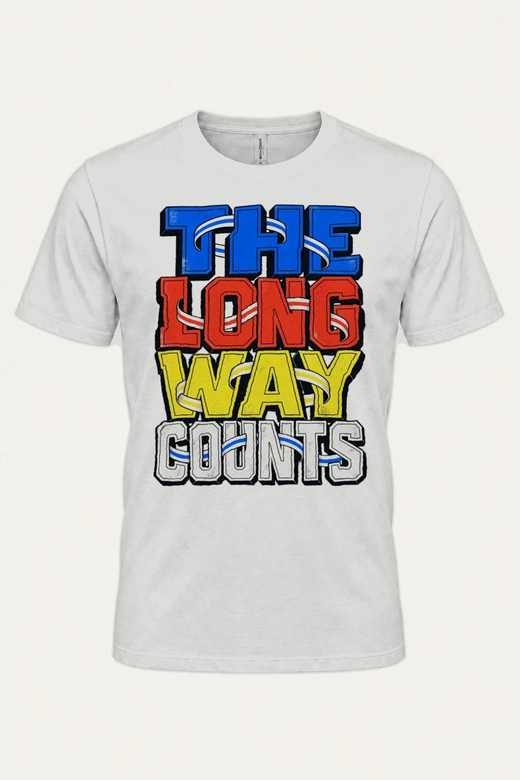"The Long Way Counts" Heavyweight Unisex Crewneck T-shirt | Gildan 5000