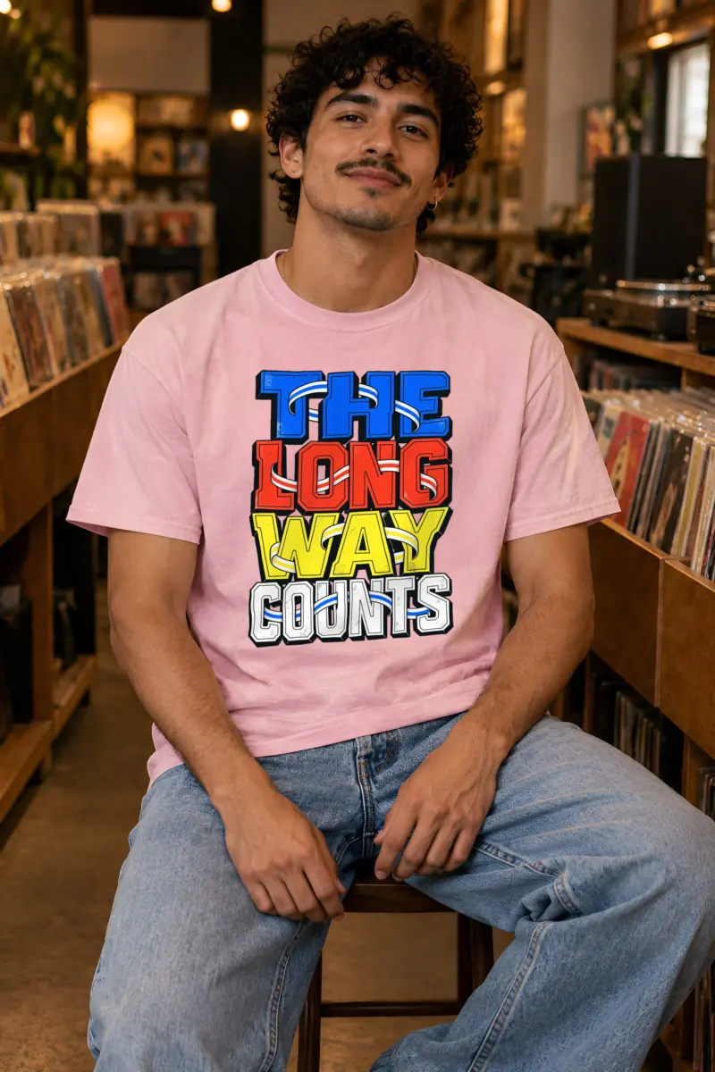 "The Long Way Counts" Heavyweight Unisex Crewneck T-shirt