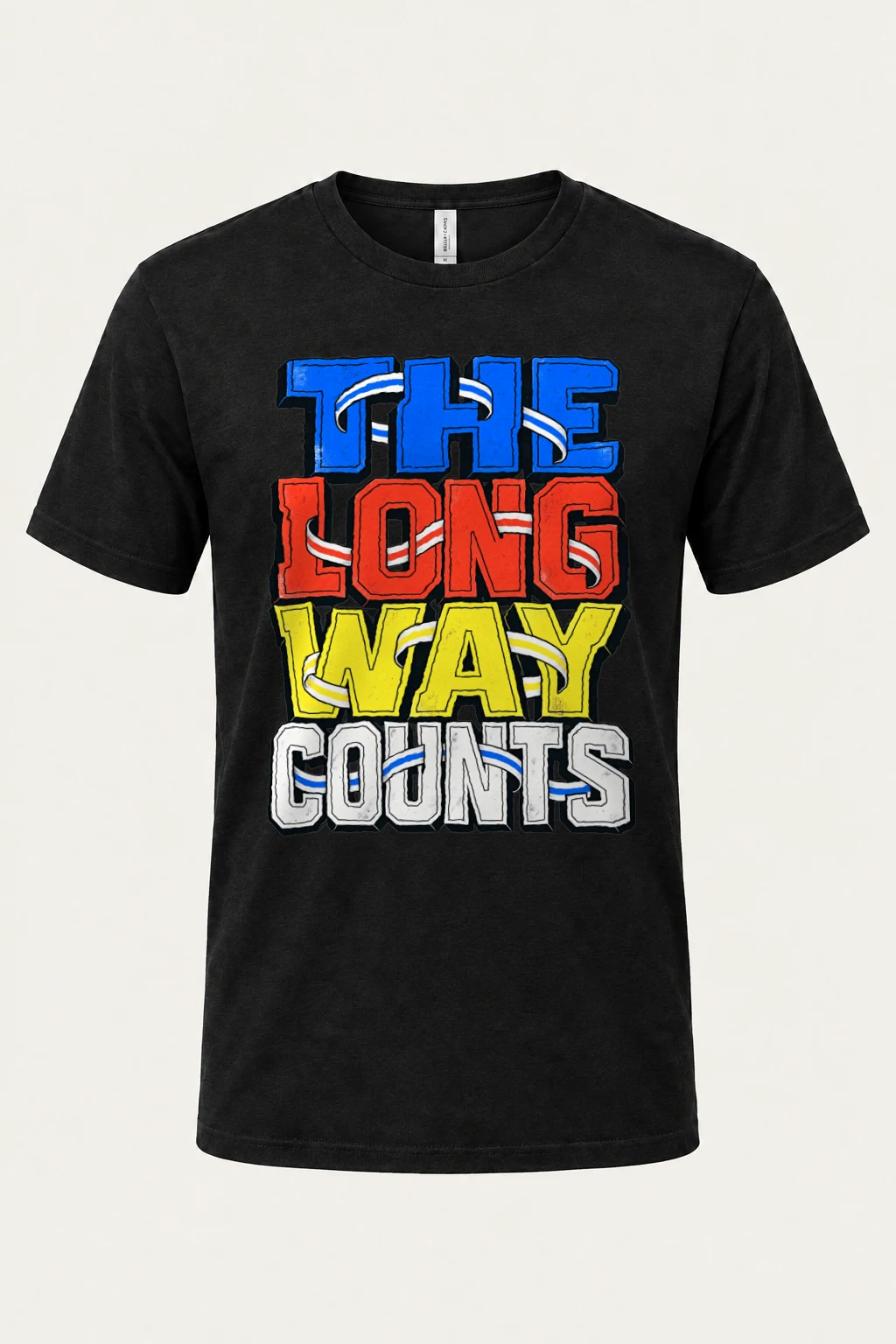 "The Long Way Counts" Heavyweight Unisex Crewneck T-shirt | Gildan 5000