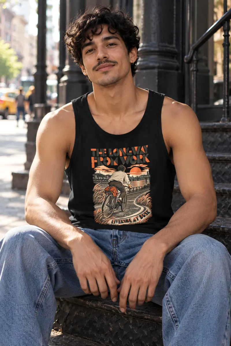 "The Long Way from Work" Unisex Jersey Tank