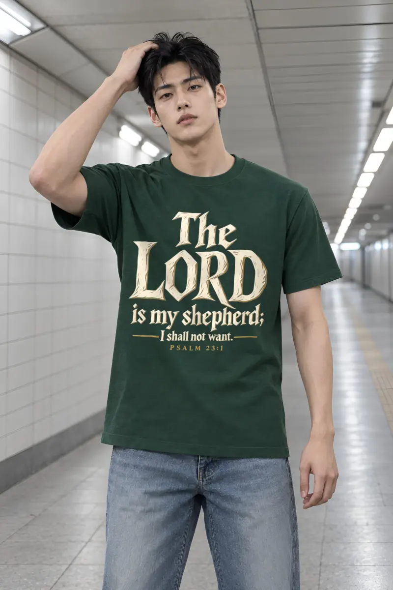 "The Lord is My Shepherd" Heavyweight Unisex Crewneck T-shirt