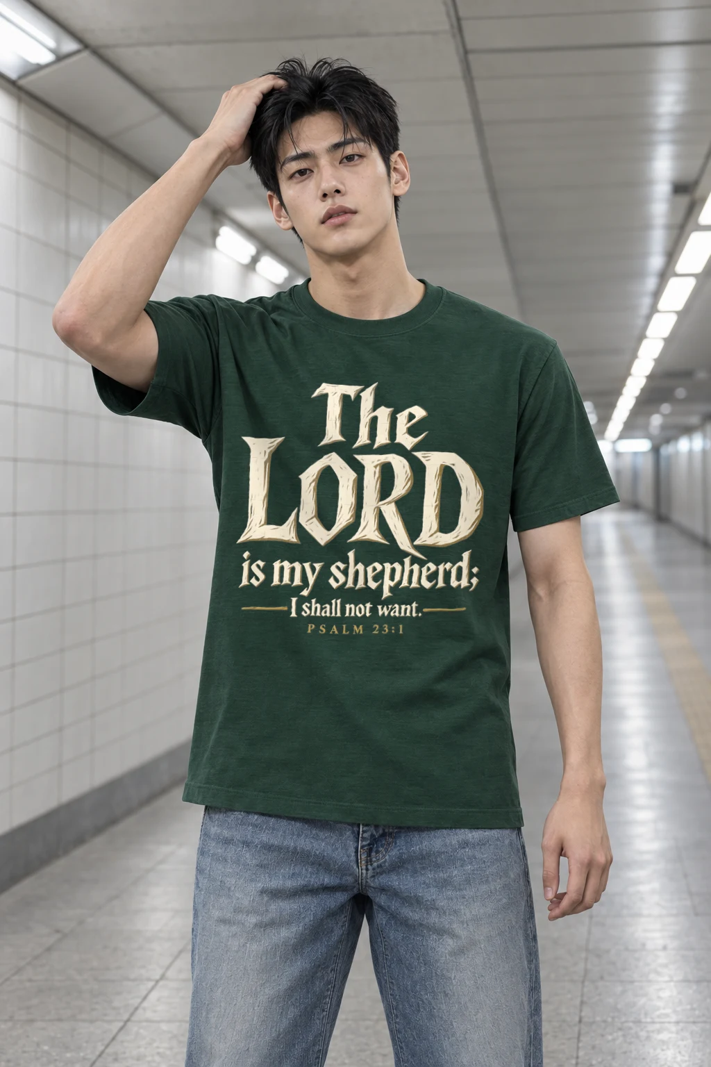 "The Lord is My Shepherd" Heavyweight Unisex Crewneck T-shirt