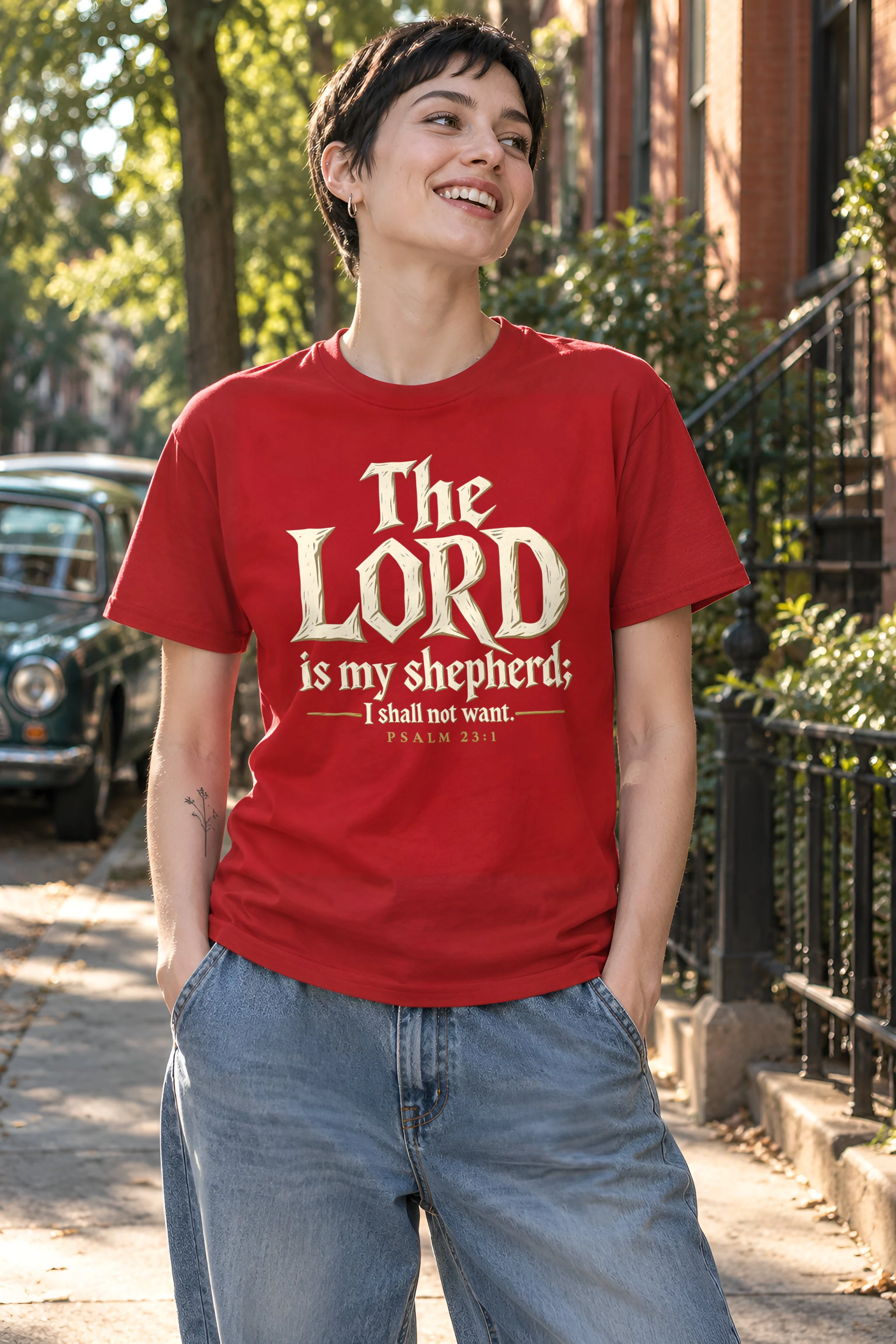 "The Lord is My Shepherd" Heavyweight Unisex Crewneck T-shirt