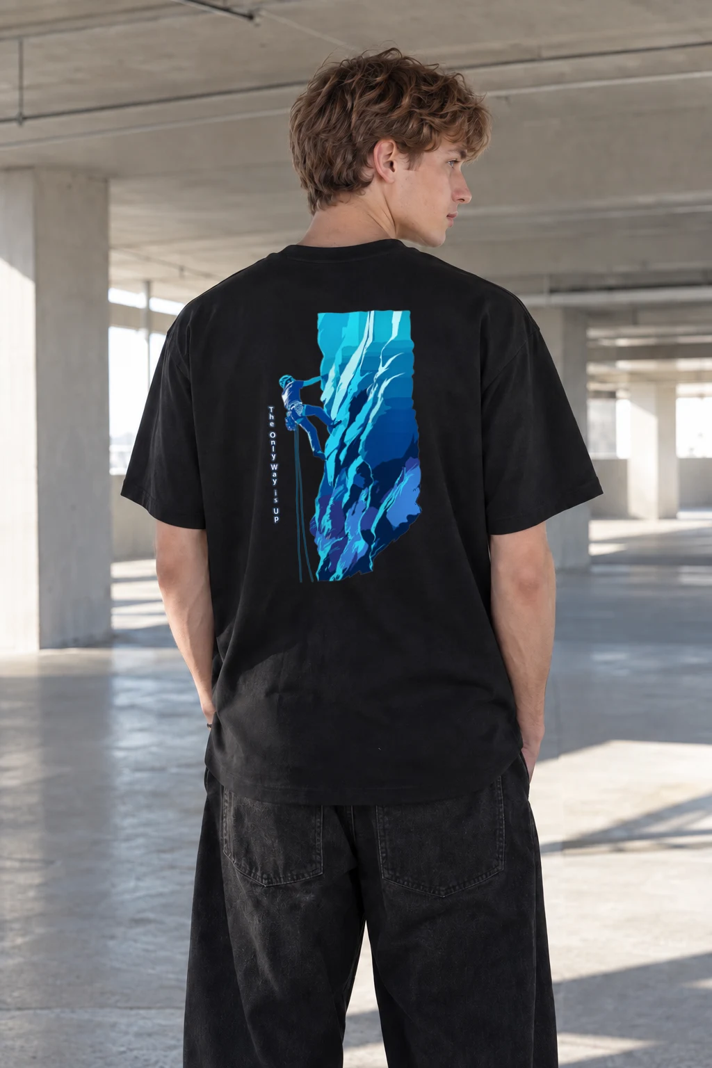 "The Only Way Up" Heavyweight Unisex Crewneck T-shirt | Gildan 5000