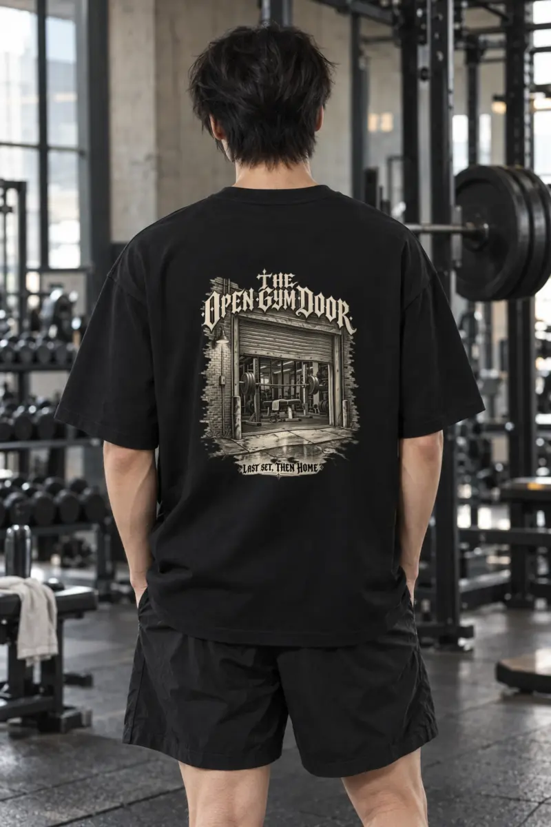 "The Open Gym Door" Men's Oversized Heavyweight Crewneck T-Shirt