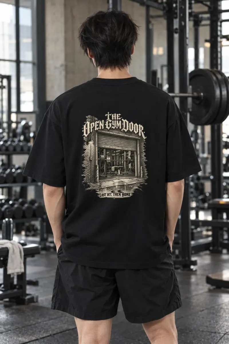 "The Open Gym Door" Men's Oversized Heavyweight Crewneck T-Shirt