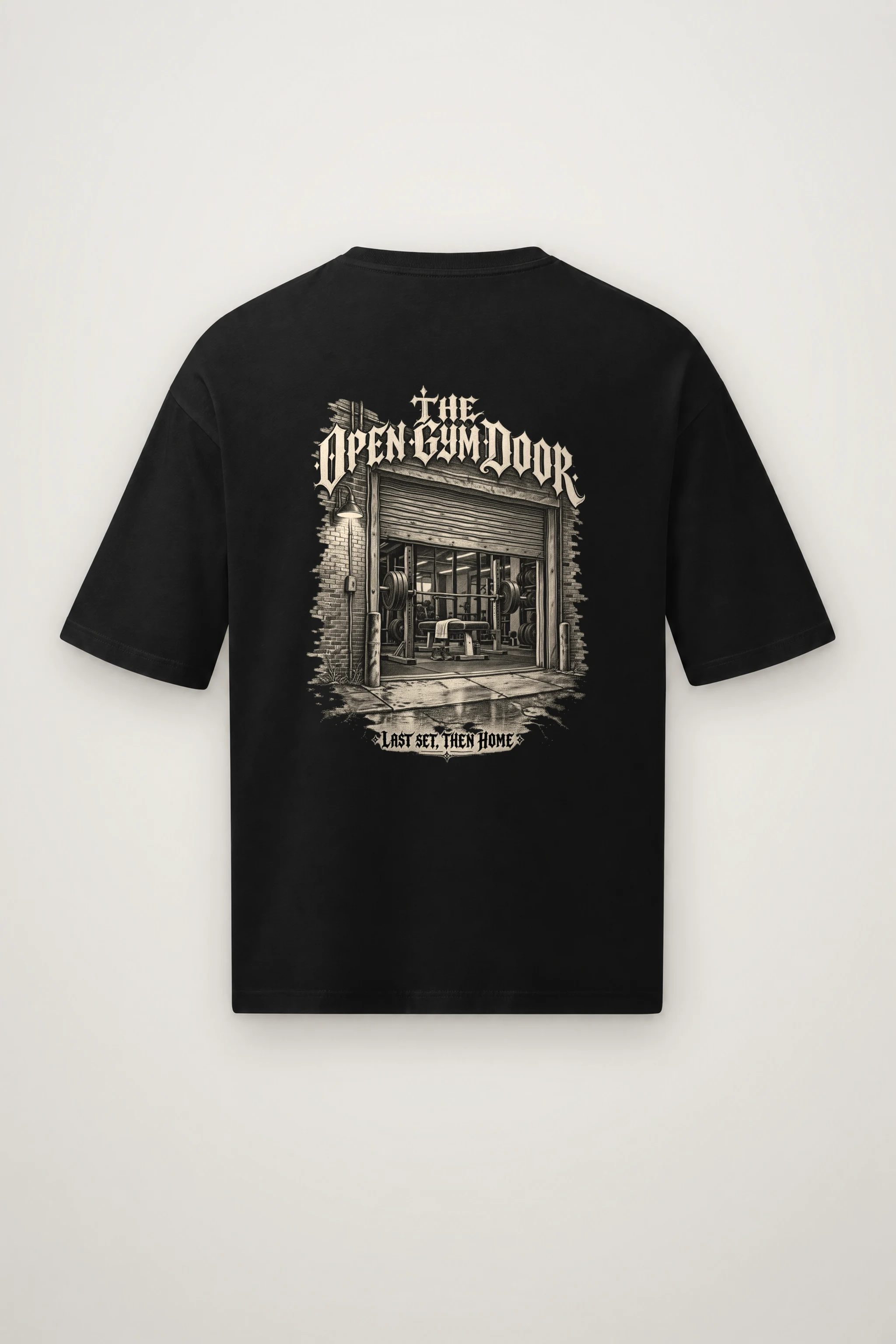"The Open Gym Door" Men's Oversized Heavyweight Crewneck T-Shirt