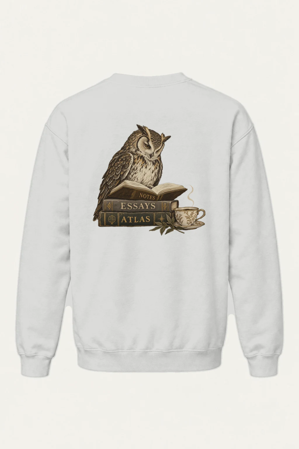"The Owl’s Reading Hour" Heavy Blend Unisex Crewneck Sweatshirt | Gildan 18000