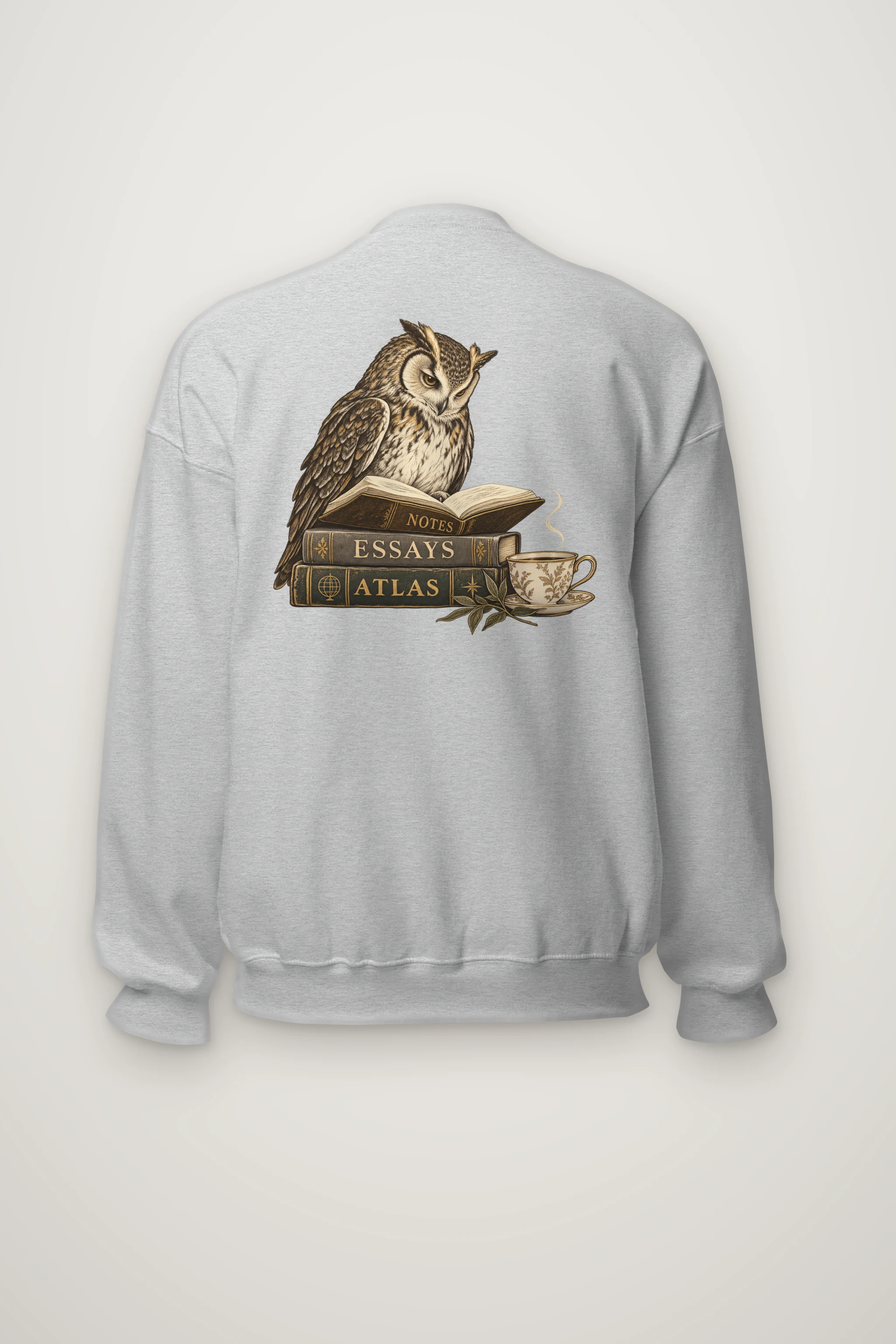 "The Owl’s Reading Hour" Heavy Blend Unisex Crewneck Sweatshirt