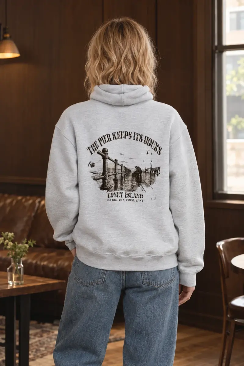 "The Pier Keeps Its Hours" Heavy Blend Unisex Pullover Hoodie
