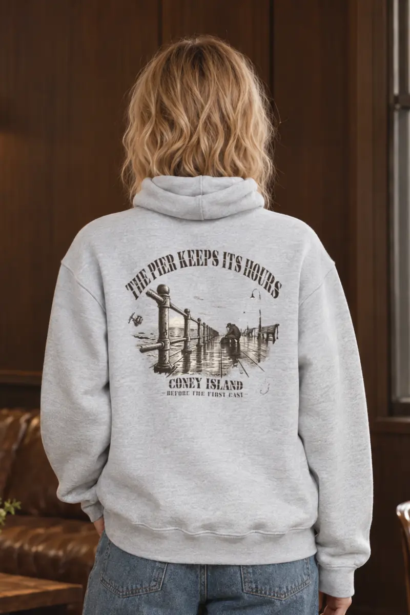 "The Pier Keeps Its Hours" Heavy Blend Unisex Pullover Hoodie