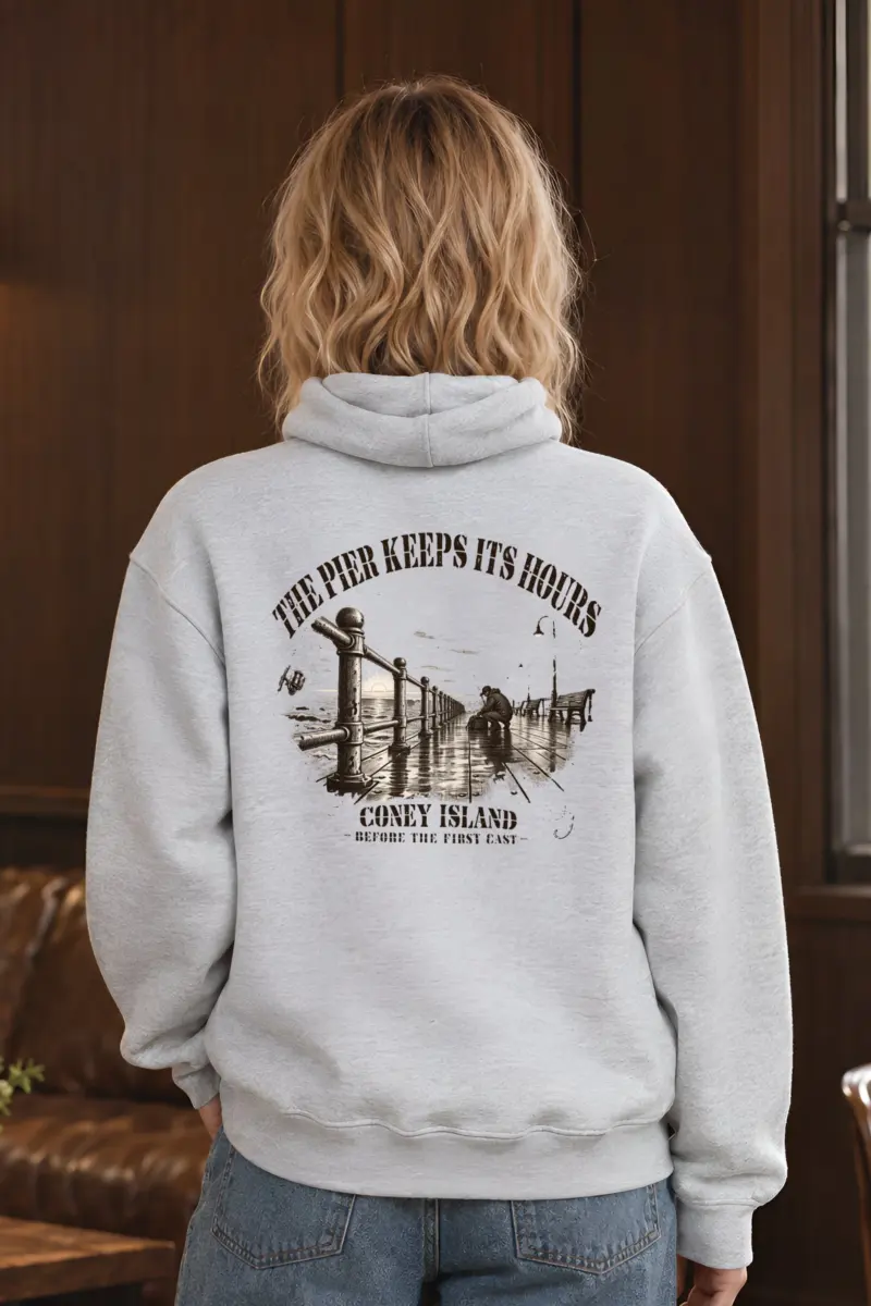 "The Pier Keeps Its Hours" Heavy Blend Unisex Pullover Hoodie