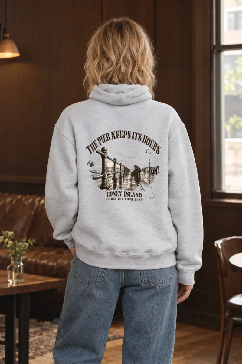 "The Pier Keeps Its Hours" Heavy Blend Unisex Pullover Hoodie