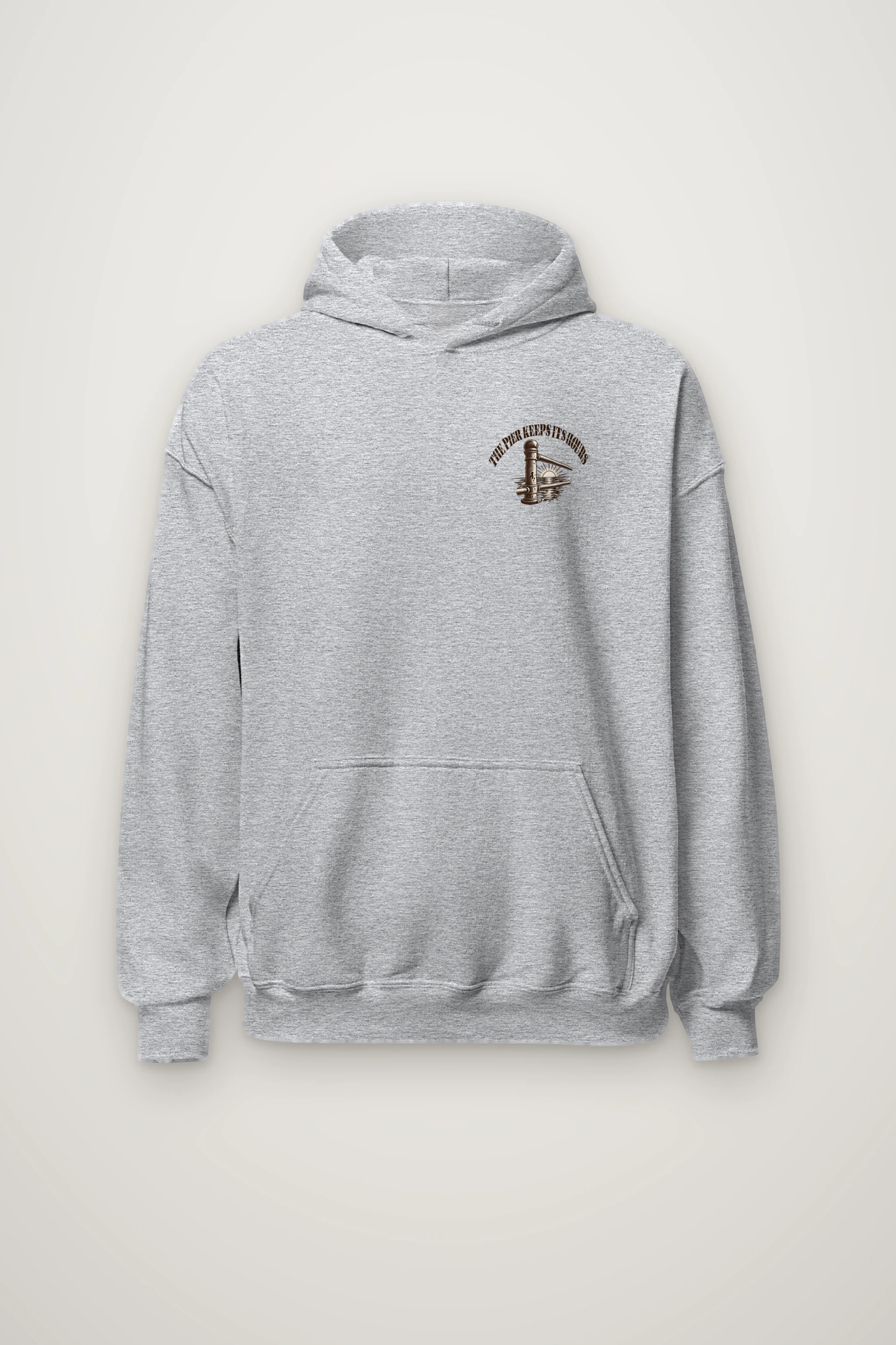 "The Pier Keeps Its Hours" Heavy Blend Unisex Pullover Hoodie
