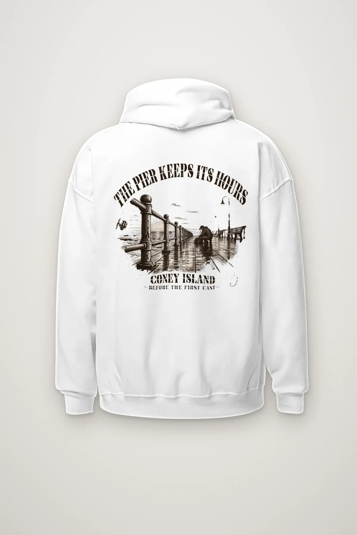 "The Pier Keeps Its Hours" Heavy Blend Unisex Pullover Hoodie