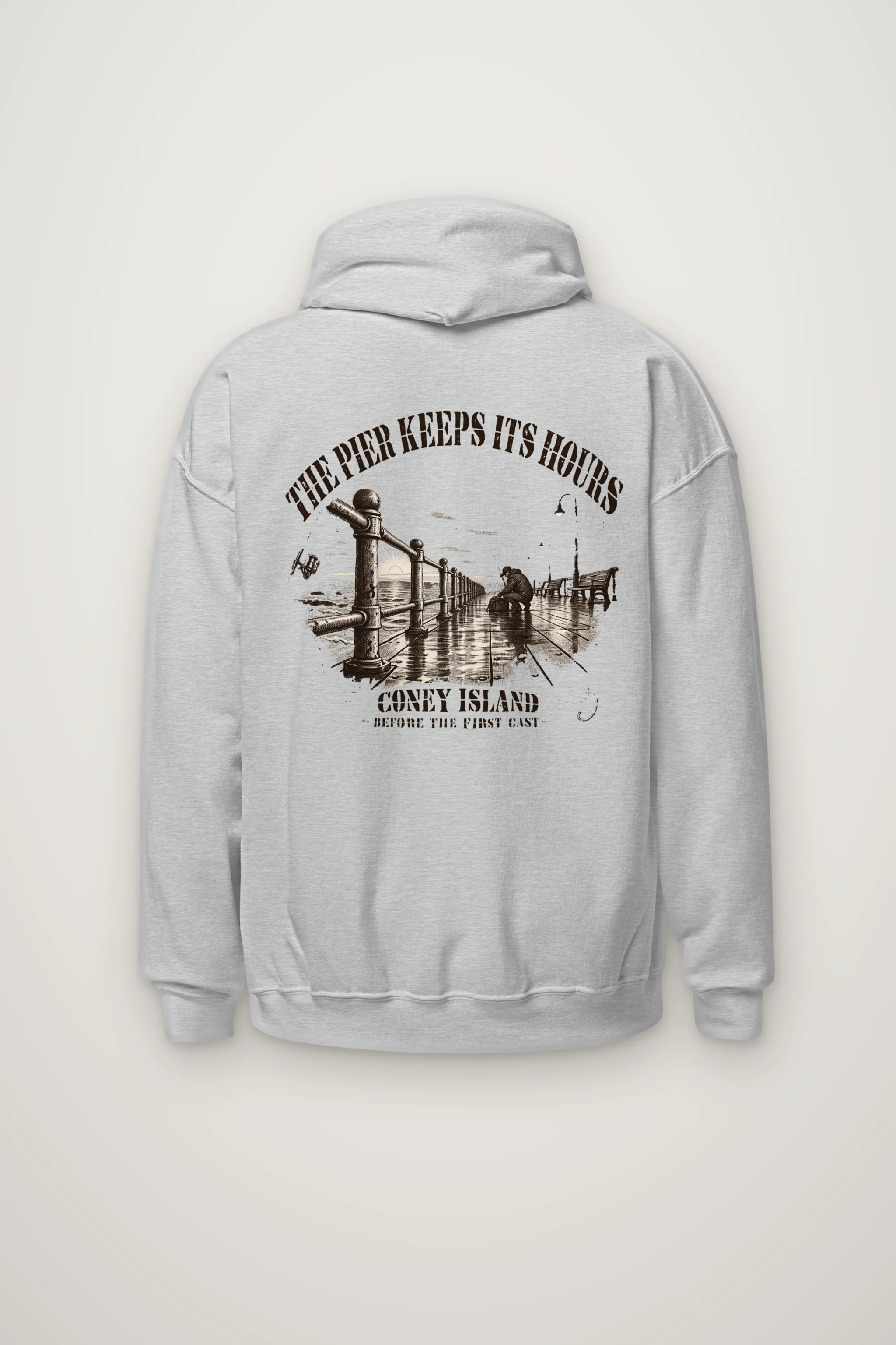 "The Pier Keeps Its Hours" Heavy Blend Unisex Pullover Hoodie