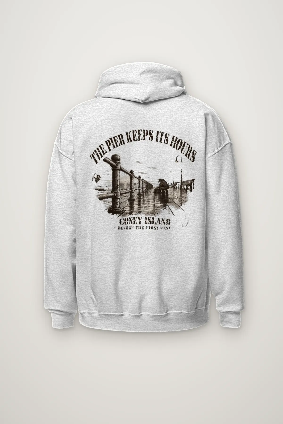 "The Pier Keeps Its Hours" Heavy Blend Unisex Pullover Hoodie