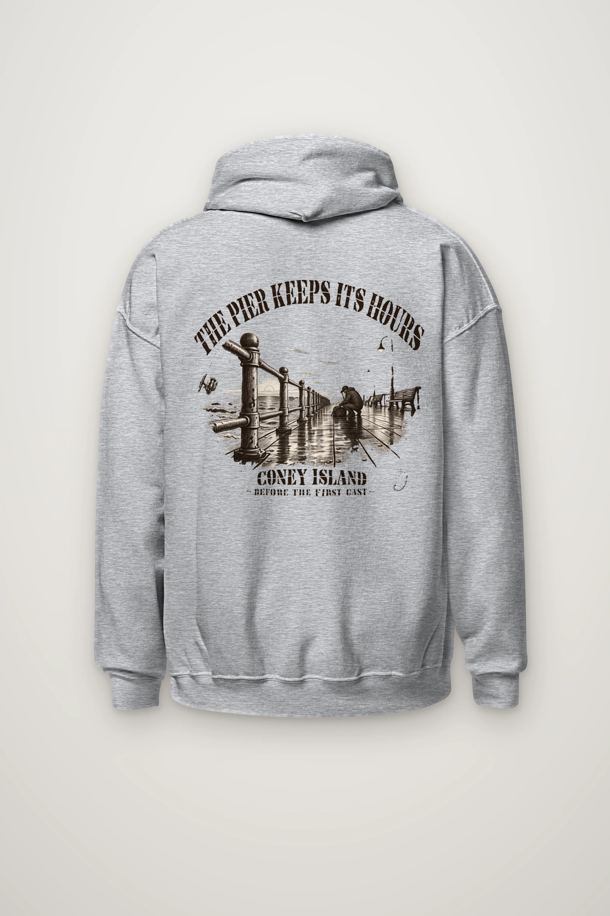 "The Pier Keeps Its Hours" Heavy Blend Unisex Pullover Hoodie