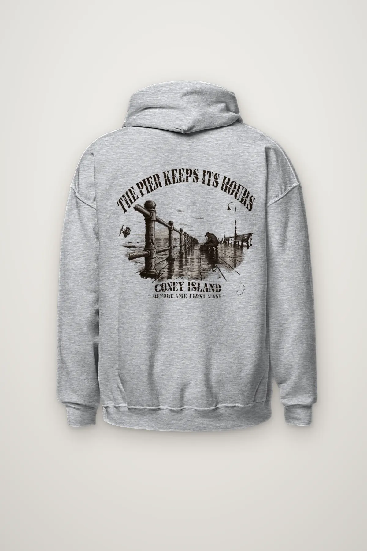 "The Pier Keeps Its Hours" Heavy Blend Unisex Pullover Hoodie