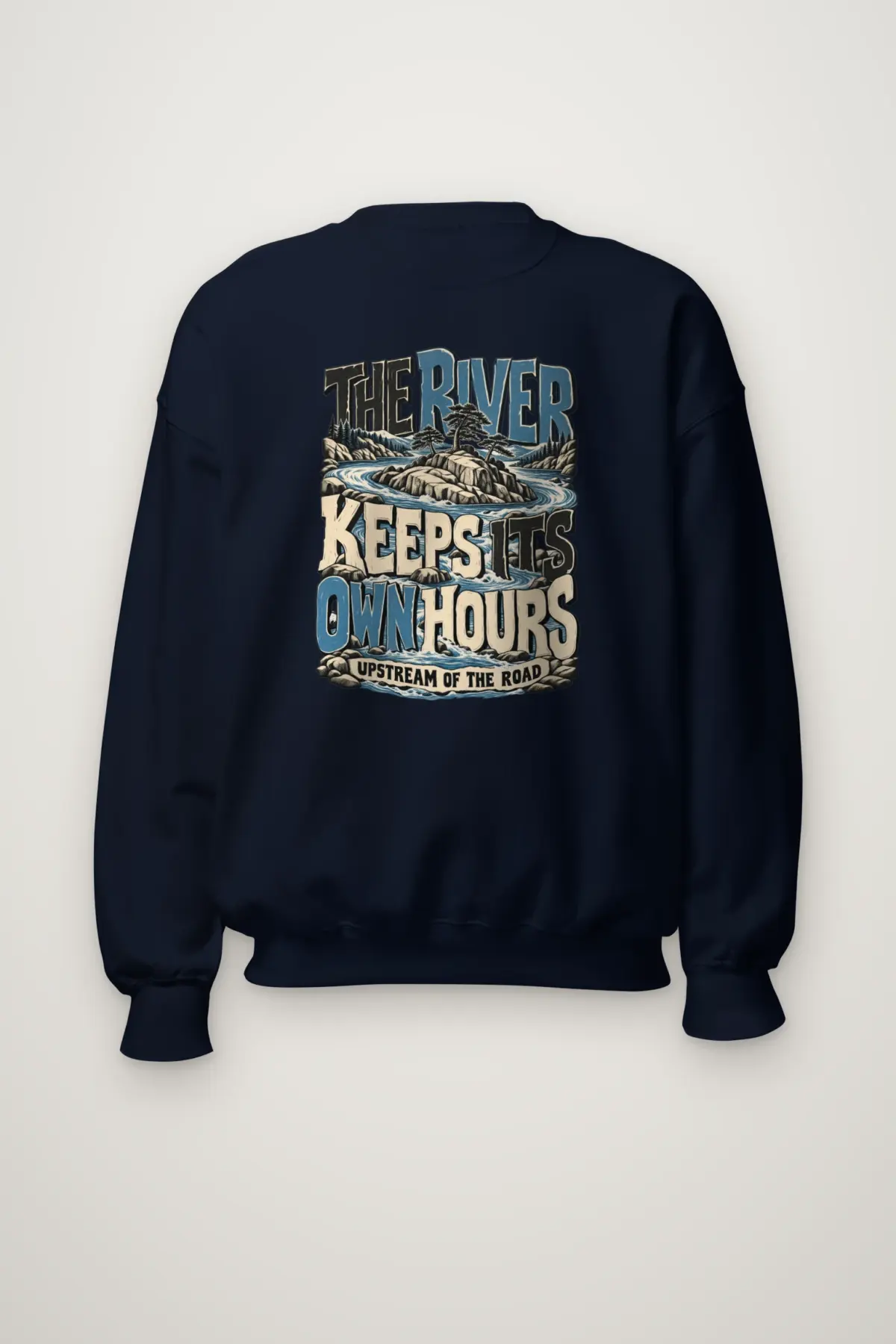 "The River Keeps Its Own Hours" Heavy Blend Unisex Crewneck Sweatshirt