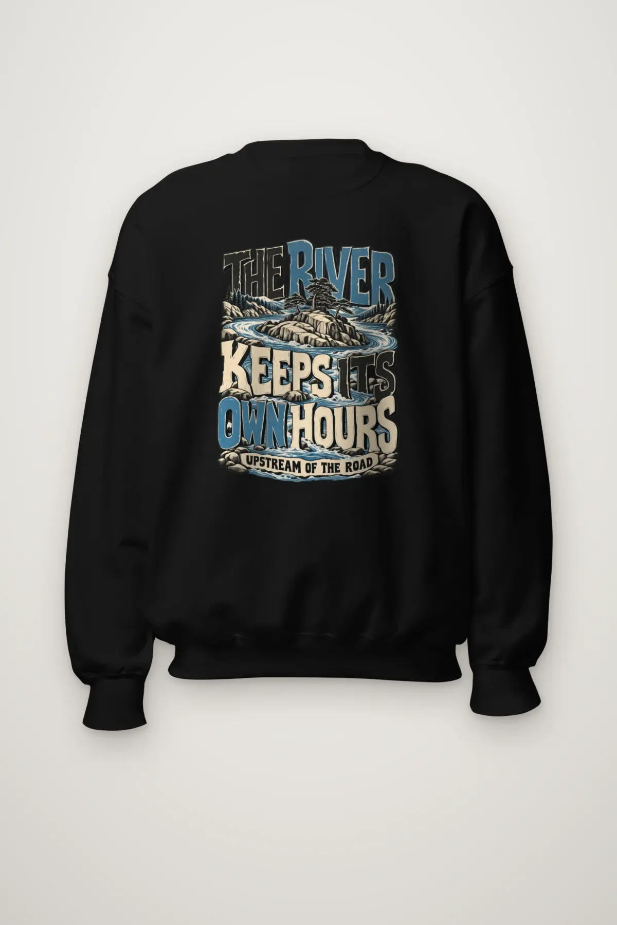 "The River Keeps Its Own Hours" Heavy Blend Unisex Crewneck Sweatshirt