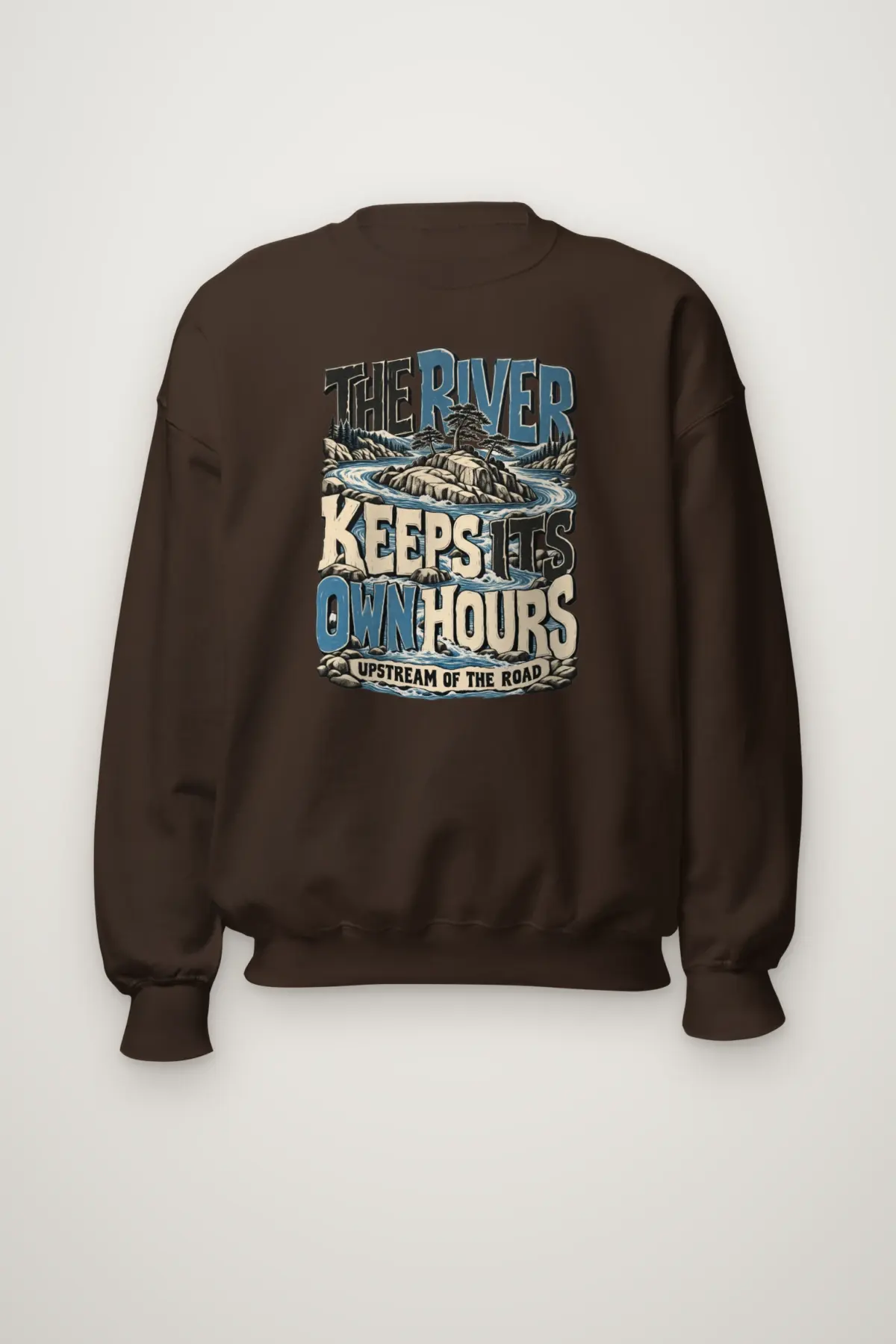"The River Keeps Its Own Hours" Heavy Blend Unisex Crewneck Sweatshirt