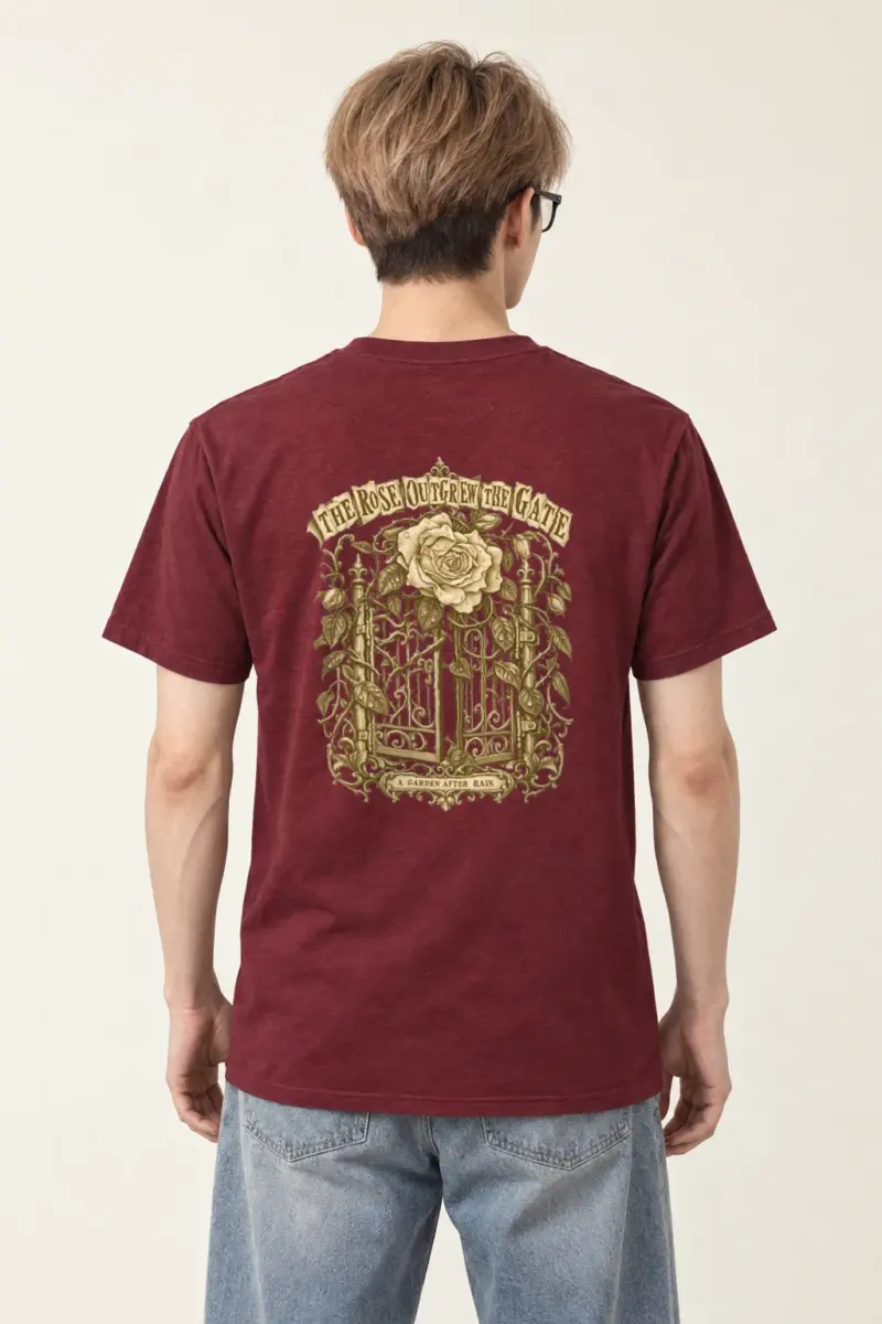 “The Rose Outgrew the Gate” Heavyweight Unisex Crewneck T-shirt