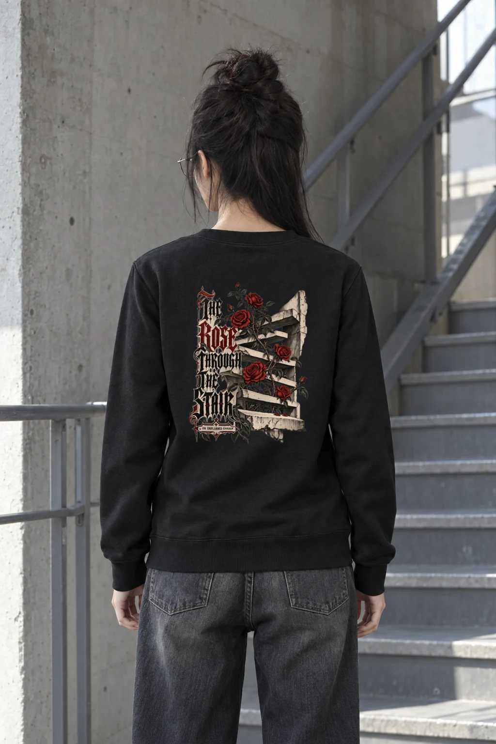"The Rose Through The Stair" Heavy Blend Unisex Crewneck Sweatshirt
