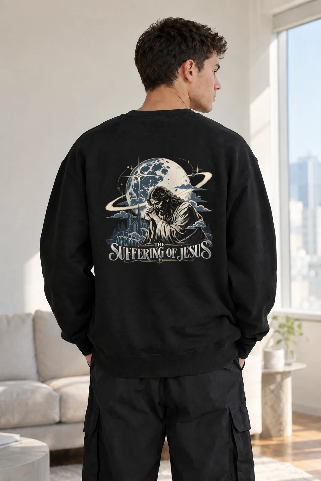 "The Suffering Of Jesus" Heavy Blend Unisex Crewneck Sweatshirt | Gildan 18000