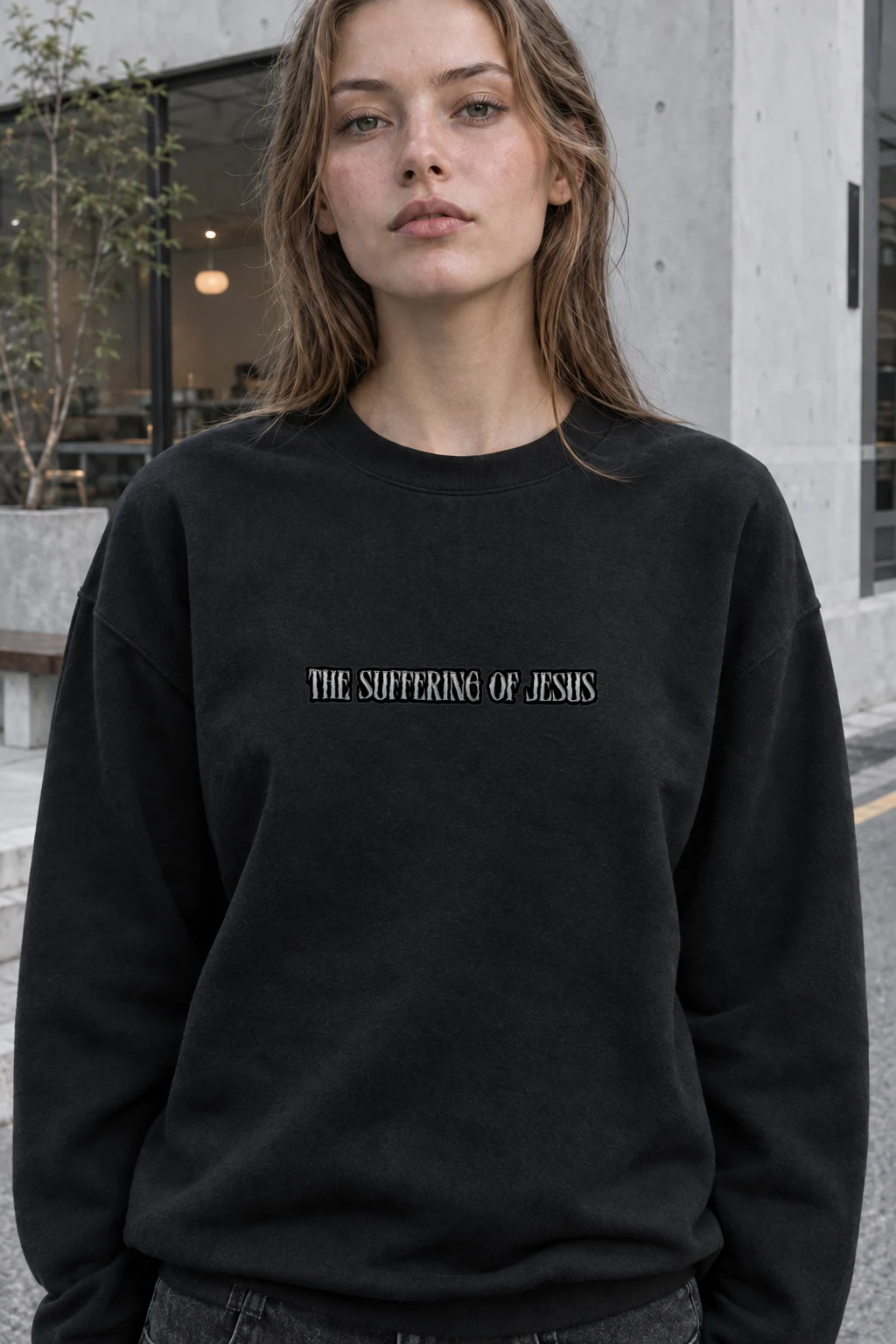 "The Suffering of Jesus" Heavy Blend Unisex Crewneck Sweatshirt | Gildan 18000