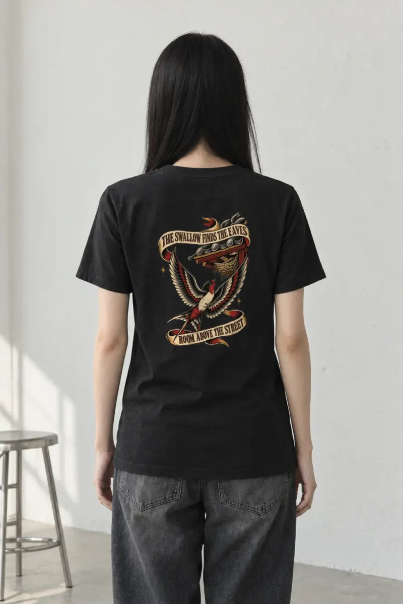 “The Swallow Finds The Eaves” Heavyweight Unisex Crewneck T-shirt