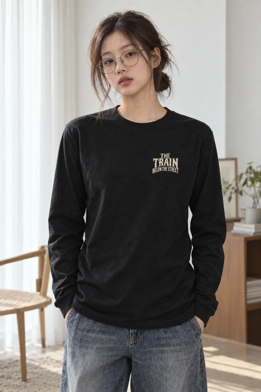 "The Train Below the Street New York" Unisex Longsleeve T-shirt