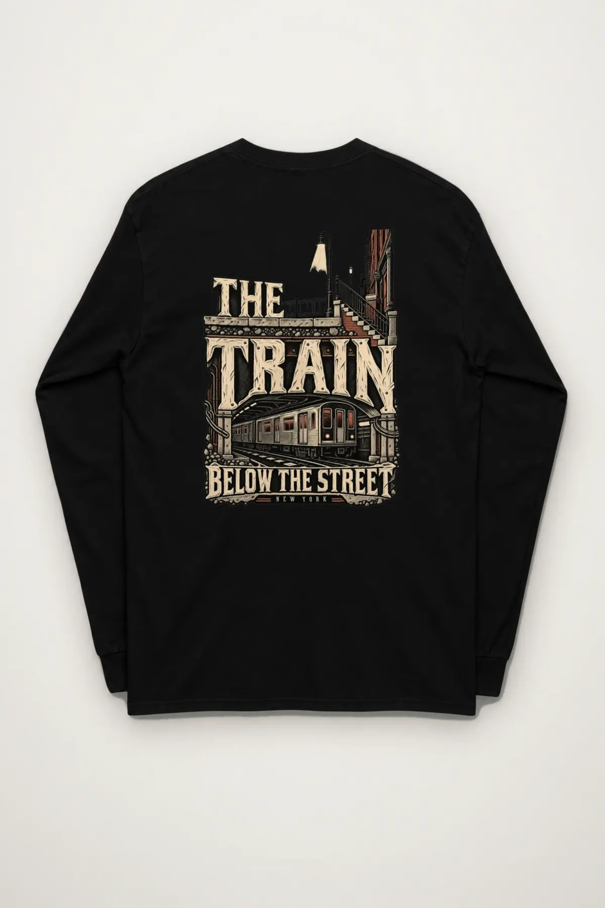 "The Train Below the Street New York" Unisex Longsleeve T-shirt