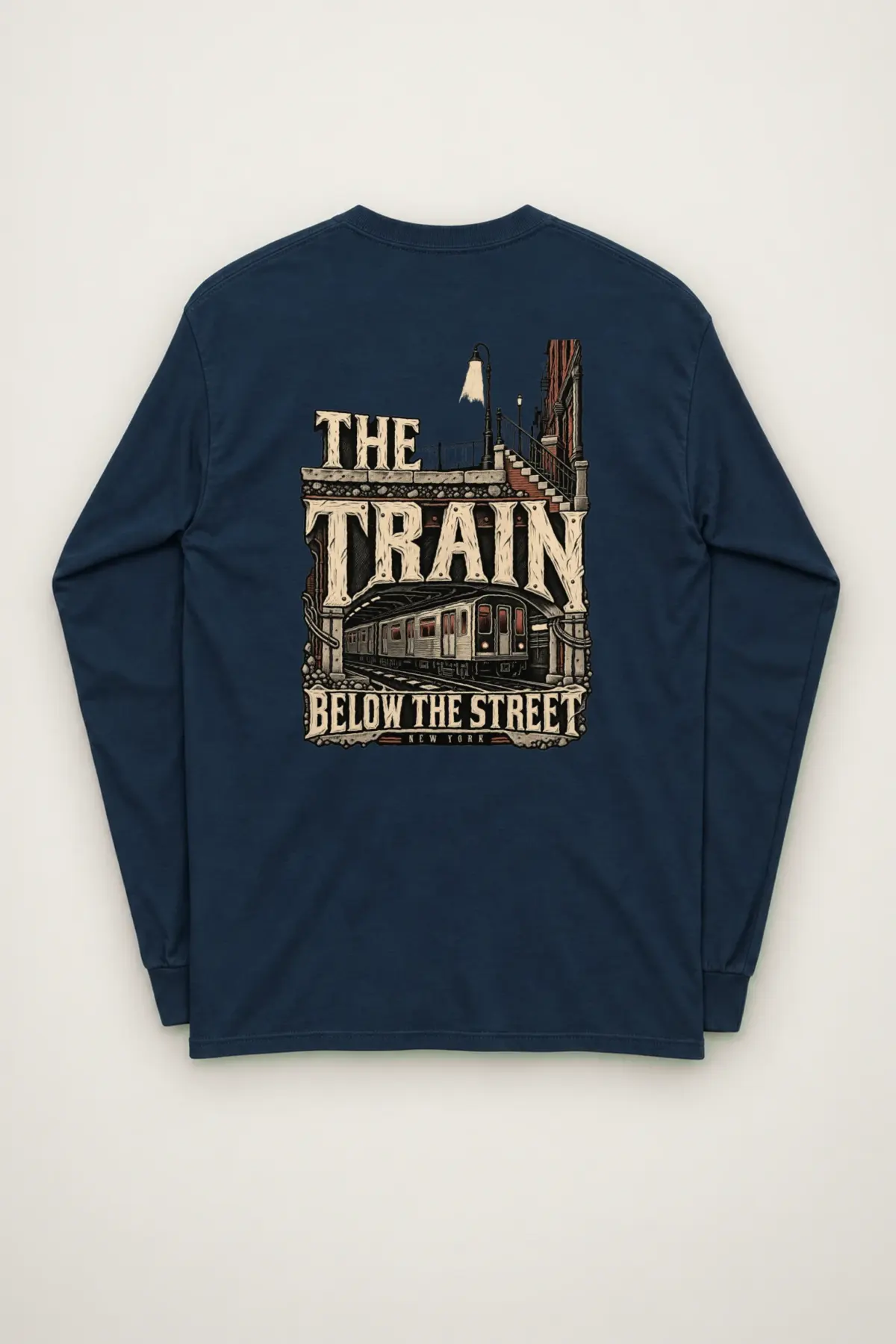 "The Train Below the Street New York" Unisex Longsleeve T-shirt