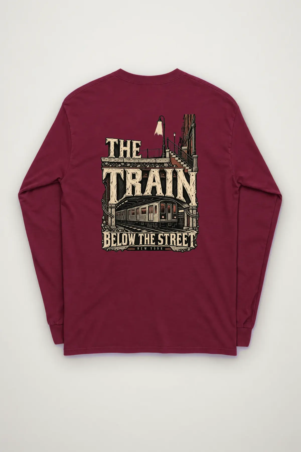"The Train Below the Street New York" Unisex Longsleeve T-shirt