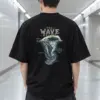 "The Wave Below" Men's Oversized Heavyweight Crewneck T-Shirt