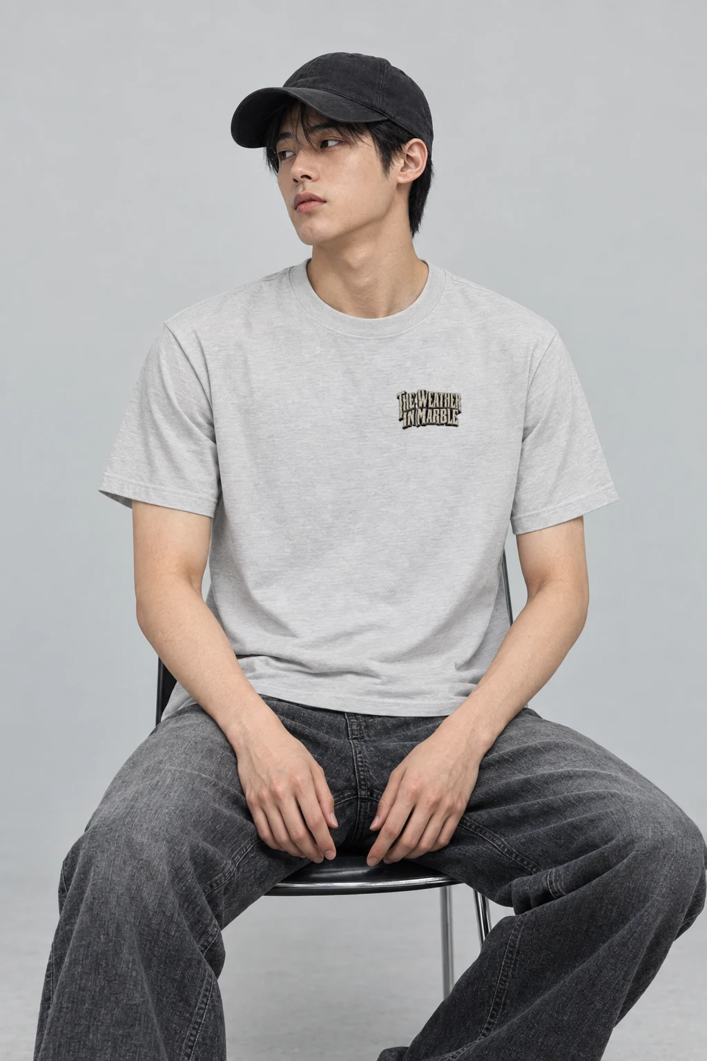 "The Weather in Marble" Heavyweight Unisex Crewneck T-shirt