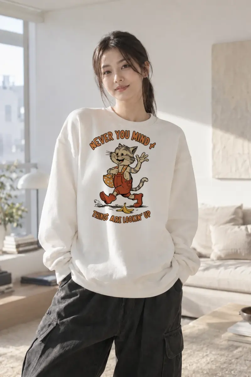 "Things Are Lookin' Up" Heavy Blend Unisex Crewneck Sweatshirt | Gildan 18000