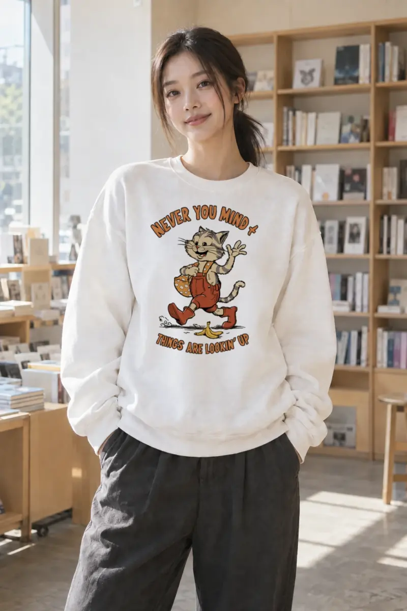 "Things Are Lookin' Up" Heavy Blend Unisex Crewneck Sweatshirt | Gildan 18000