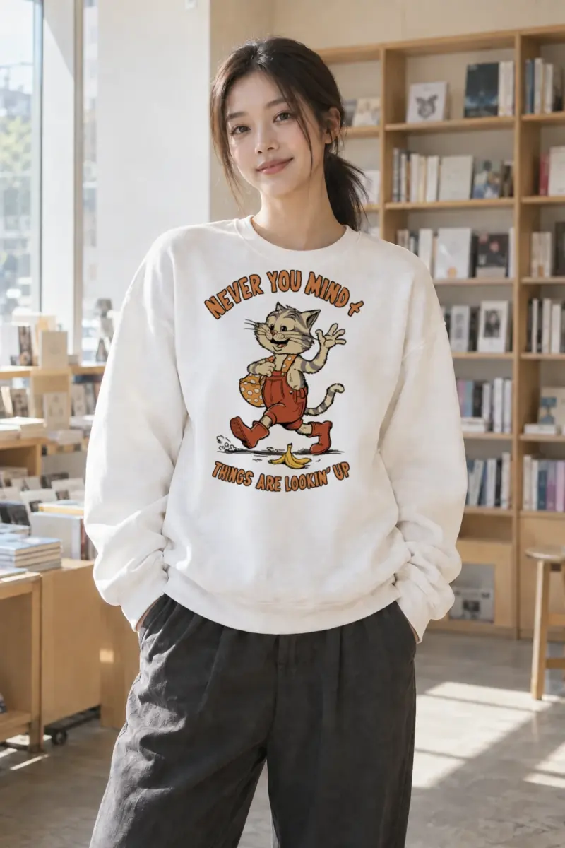 "Things Are Lookin' Up" Heavy Blend Unisex Crewneck Sweatshirt | Gildan 18000