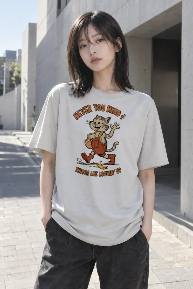 "Things Are Lookin' Up" Heavyweight Unisex Crewneck T-shirt | Gildan 5000