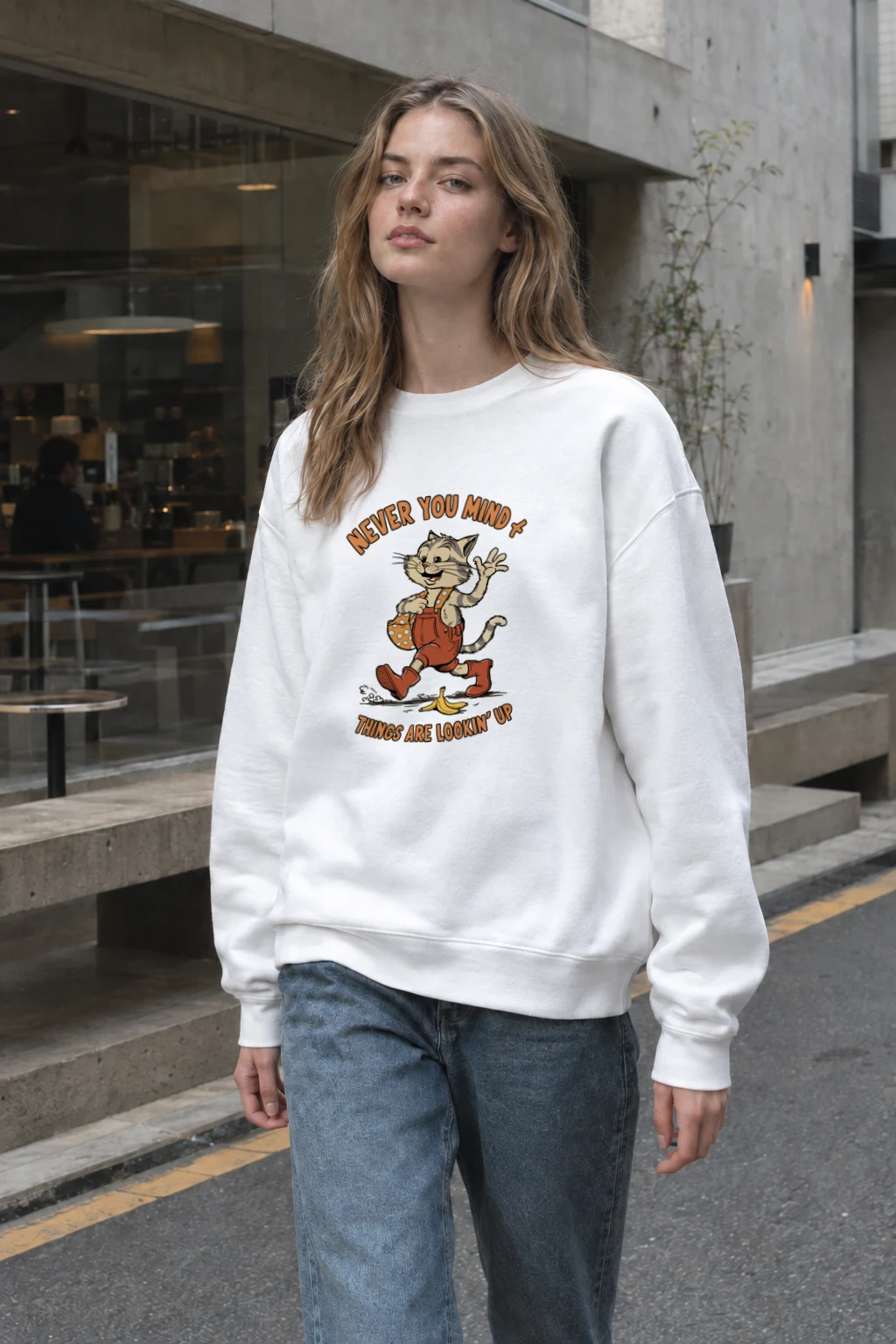 "Things Are Looking Up" Heavy Blend Unisex Crewneck Sweatshirt | Gildan 18000
